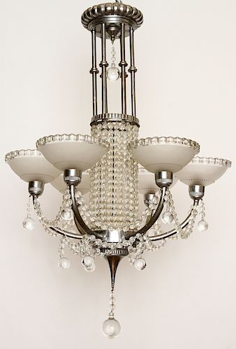 UNUSUAL FRENCH ART DECO CHANDELIER