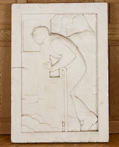 ART DECO MARBLE RELIEF CARVED PLAQUE 38d04f