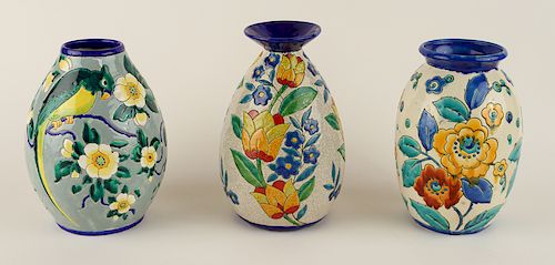 COLLECTION OF 3 BOCH FRERES GLAZED CERAMIC