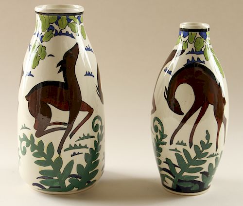 TWO BOCH FRERES GLAZED CERAMIC 38d085