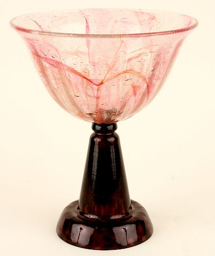 CHARLES SCHNEIDER ART GLASS COMPOTE 38d096