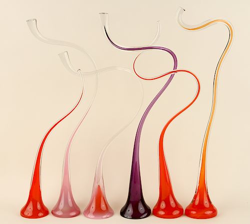 HARVEY K LITTLETON SIX GLASS SCULPTURES 38d0a4