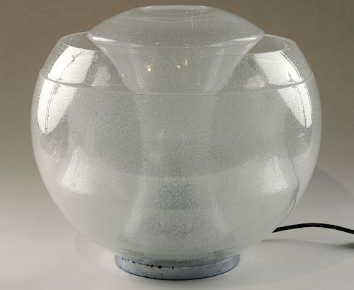 ROUND FORM ART GLASS ONE LIGHT LAMPAn