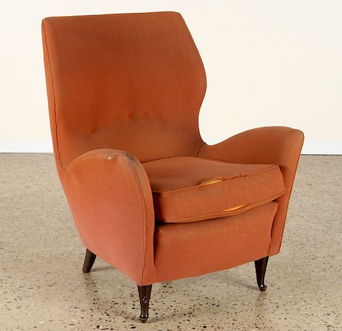 ITALIAN UPHOLSTERED ARM CHAIR BY