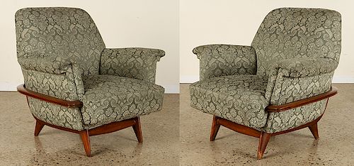 PAIR ITALIAN UPHOLSTERED CLUB CHAIRS 38d10e