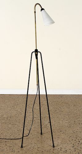 PETITE IRON BRONZE FLOOR LAMP GLASS