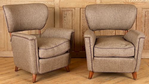 PAIR ITALIAN UPHOLSTERED CLUB CHAIRS 38d14e