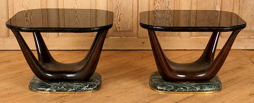 PAIR ITALIAN SIDE TABLES BLACK 38d146