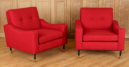 PAIR UPHOLSTERED ITALIAN CLUB CHAIRS 38d148