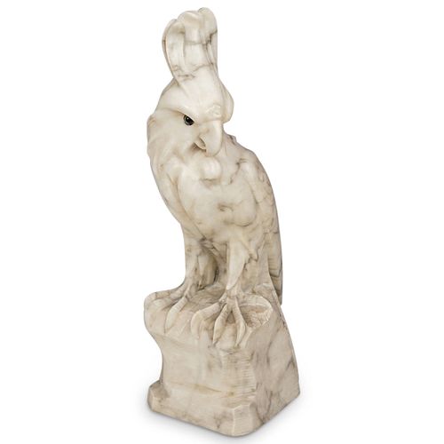 CARVED ALABASTER STONE COCKATOO  38d16a