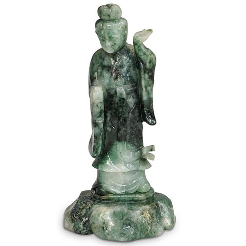 CHINESE JADEITE QUAN YIN FIGURINEDESCRIPTION: