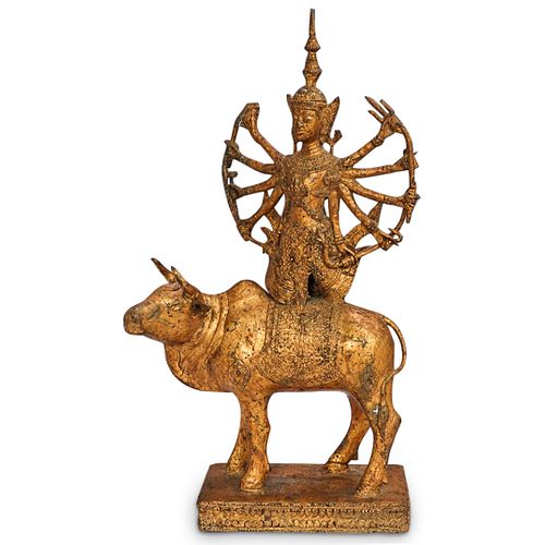 ANTIQUE GILT BRONZE THAI SHIVA