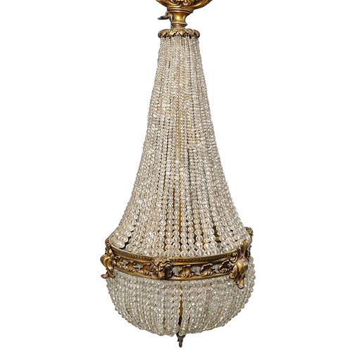 FRENCH EMPIRE STYLE BRONZE & CRYSTAL