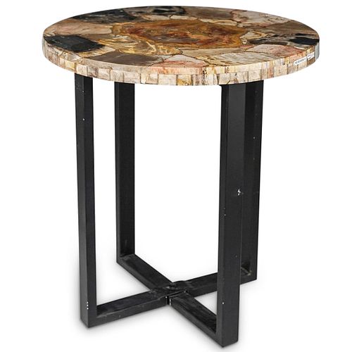 PETRIFIED WOOD ACCENT TABLEDESCRIPTION  38d1f5