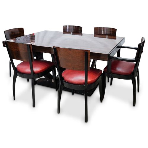 ART DECO ROSEWOOD DINING TABLEDESCRIPTION: