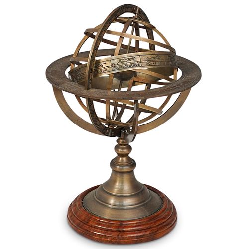 FRENCH G. GOBILLE BRASS ARMILLARY SPHEREDESCRIPTION: