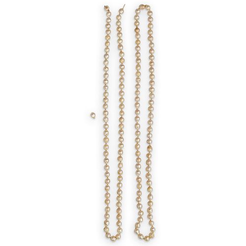 (2 PC) KNOTTED NATURAL PEARL STRAND