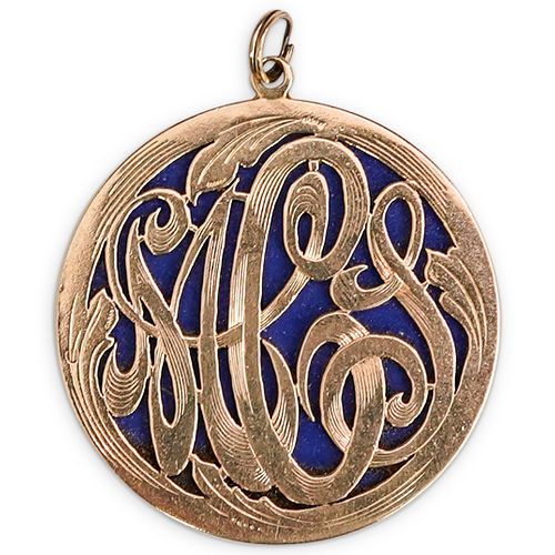 14K GOLD MONOGRAMMED PENDANTDESCRIPTION: