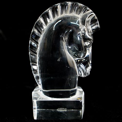 STEUBEN GLASS HORSE HEAD PAPERWEIGHTDESCRIPTION  38d24a