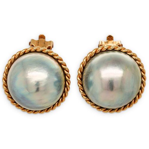 14K GOLD CULTURED MABE PEARL 38d254