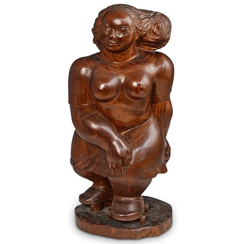 LARGE CARVED WOOD SCULPTUREDESCRIPTION: