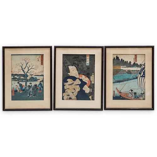 (3 PC) VINTAGE JAPANESE WOODBLOCK