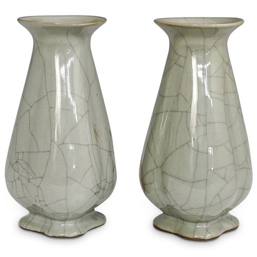 (2 PC) CHINESE CELADON CRACKLE