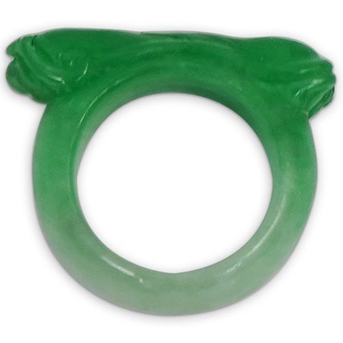 ANTIQUE CHINESE GREEN JADE RING  38fa2d