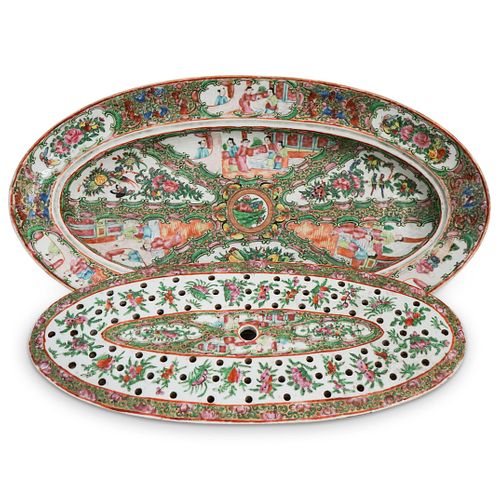 ROSE MEDALLION DOUBLE LAYER FISH SERVING