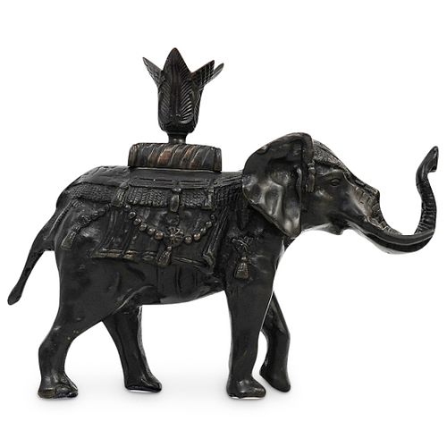 BRONZE ELEPHANT CANDLE HOLDERDESCRIPTION: