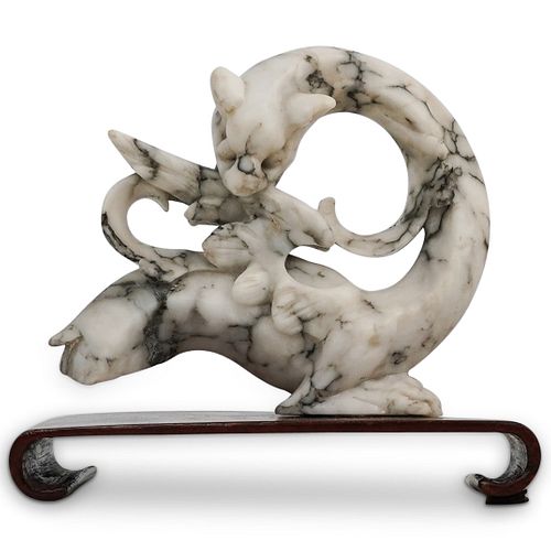 ANTIQUE ITALIAN CARVED MARBLE SERPENT 38fa6f