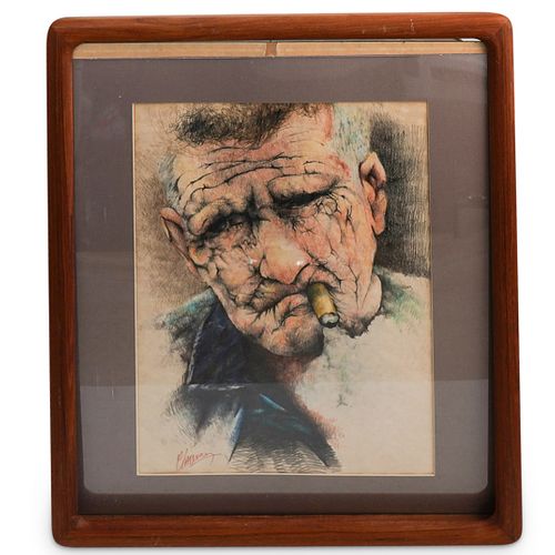 CLARENCE GLOVER FRAMED PORTRAIT ILLUSTRATIONDESCRIPTION: