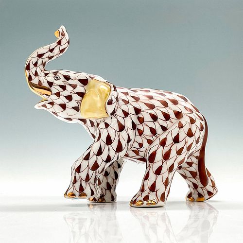 HEREND PORCELAIN BROWN FIGURINE, ELEPHANTHand-painted