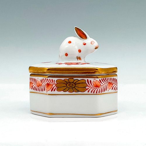 HEREND PORCELAIN FANCY BOX RUST 38fbc4