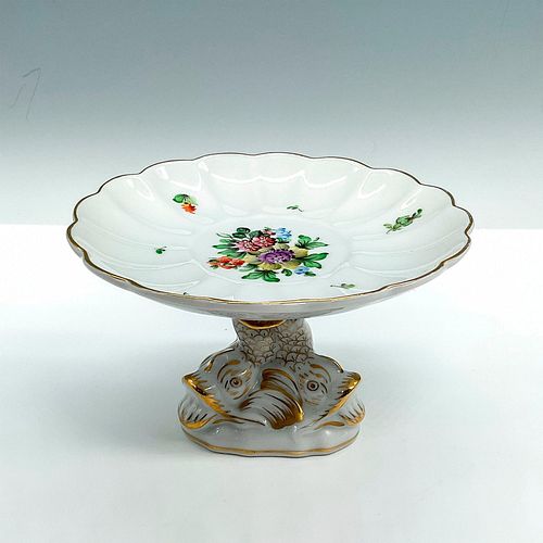 HEREND PORCELAIN COMPOTE WITH DOLPHIN 38fbda