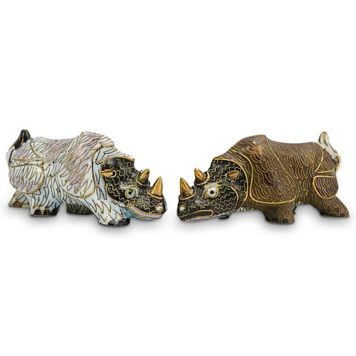 PAIR OF CHINESE CLOISONNE RHINO SDESCRIPTION  38fc54
