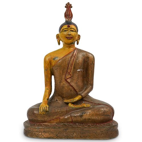 POLYCHROME BRONZE BUDDHA STATUEDESCRIPTION  38fc86