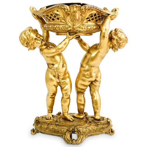 FRENCH FIGURAL GILT BRONZE CENTERPIECE 38fca1