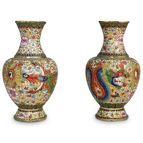  2 PC PAIR OF CHINESE CLOISONNE 38fcb1