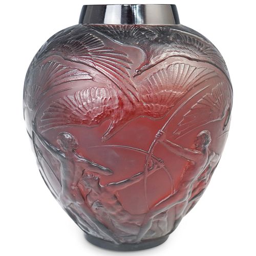 RENE LALIQUE ARCHERS GLASS VASEDESCRIPTION  38fcea