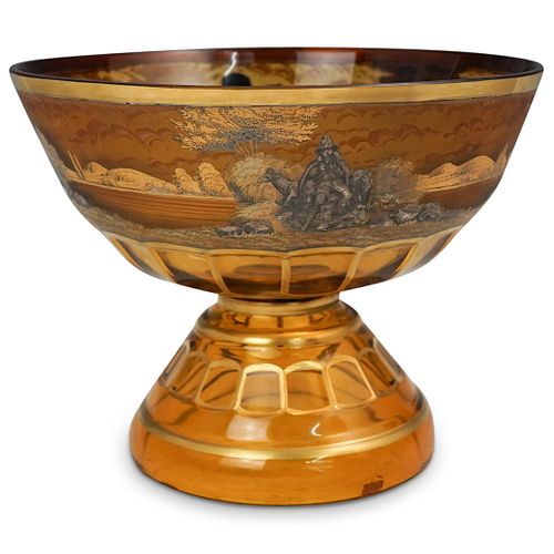 MOSER HAND PAINTED AMBER GLASS