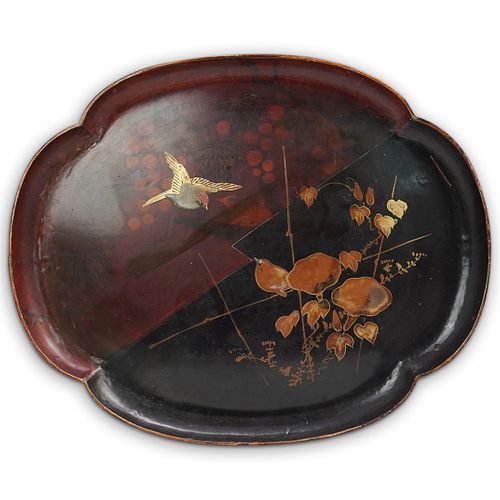 JAPANESE LACQUER WOODEN TRAYDESCRIPTION: