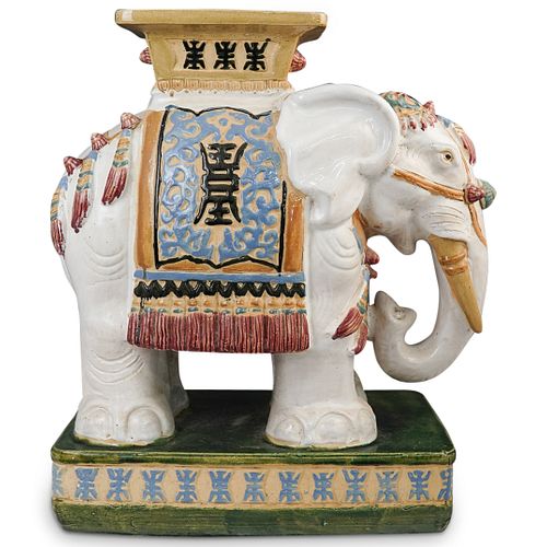 CHINOISERIE ELEPHANT CERAMIC GARDEN