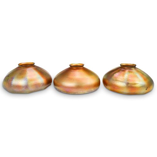  3 PC STEUBEN IRIDESCENT GLASS 38fddb