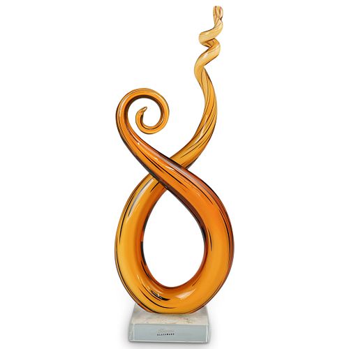 MURANO GLASS SPIRAL SCULPTUREDESCRIPTION: