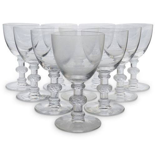  10PC LALIQUE SAINT HUBERT WINE 38fe4c