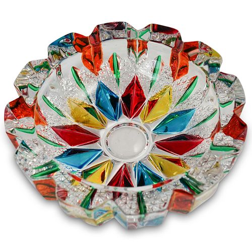 MULTI COLORED CUT CRYSTAL BOWL / ASHTRAYDESCRIPTION: