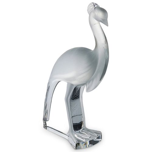 LALIQUE FROSTED GLASS PEACOCKDESCRIPTION: