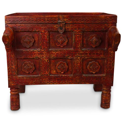 INDIAN WOODEN CARVED CABINET TRUNKDESCRIPTION  38fe62