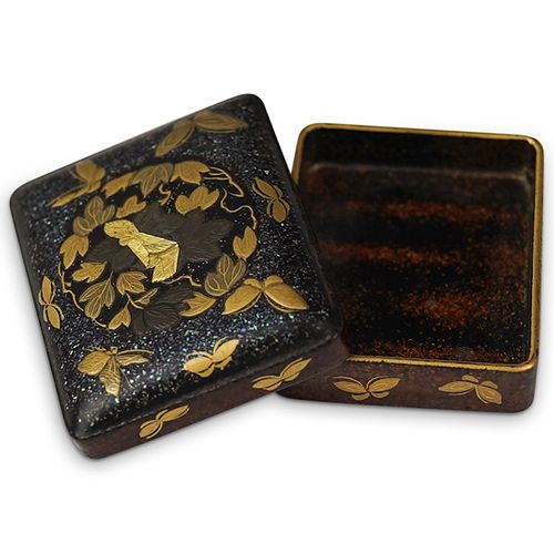 JAPANESE LACQUER MINIATURE POEM 38fecc